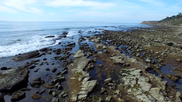 A scenic rocky beach coastline