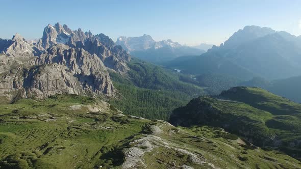 Dolomites alps at the Famous Italian Park Tre Cime Di Lavaredo