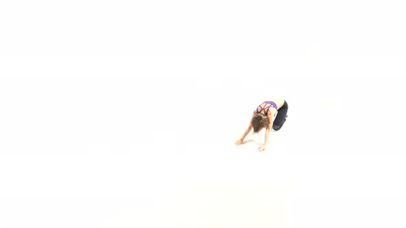 Beautiful Girl Dancing Contemp on White Background