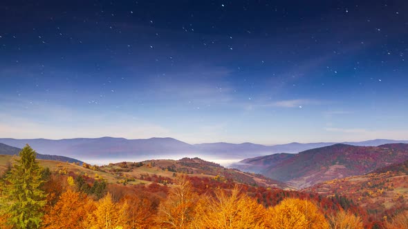 Timelapse of Moving Star Trails in Night Sky