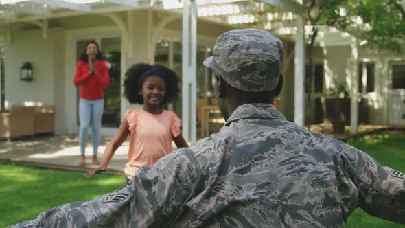 Soldier with his family