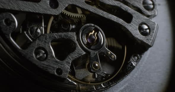 Watch tourbillon rotating macro slowmotion