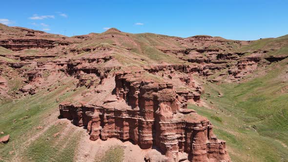 aerial view red fairy chimneys