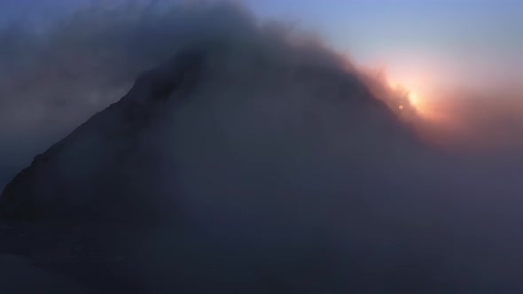 Cinematic Sunrise Above Clouds and Scenic Rocky Mountain