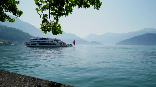 Cruise ship on Swiss lakes.