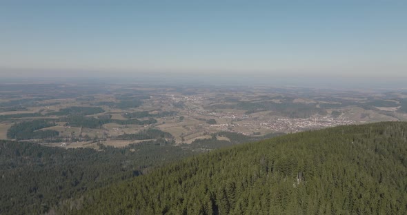 Aerial 5K Drone Birdseye Mountain View Over European Alps Countryside In Germany