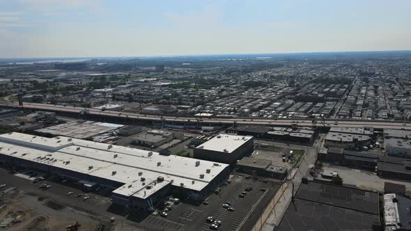 Panorama of Downtown Suburban Area and Aerial View with South Philly Pennsylvania