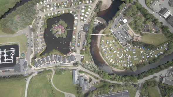 Aerial View Of Hidden Valley Holiday Park With Water Park In Rathdrum, Wicklow, Ireland.