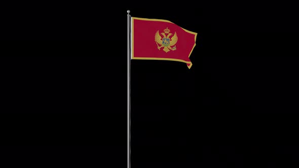 Montenegro Flag Pole Loops With Alpha