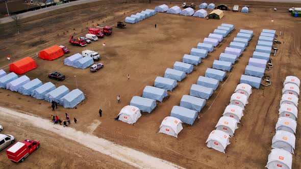 Refugee Camp with Many Shelter and Living Place Refugees From Ukraine