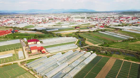 Aerial View Fabulous City Where Vegetables are Grown