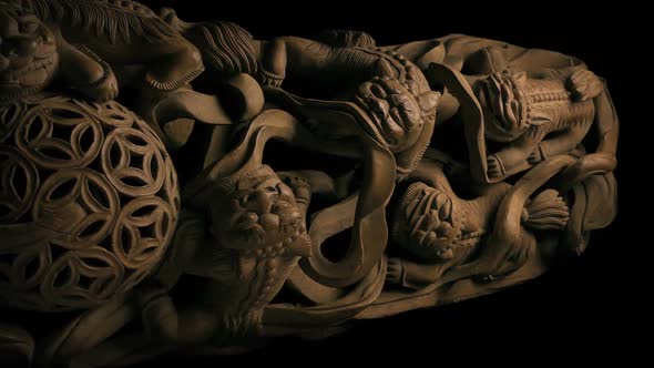  Ancient Asian Wood Carving