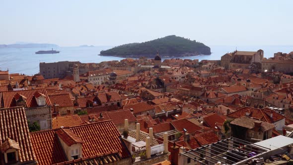 Rooftops inside Dubrovnik's Old Town Walls, Croatia