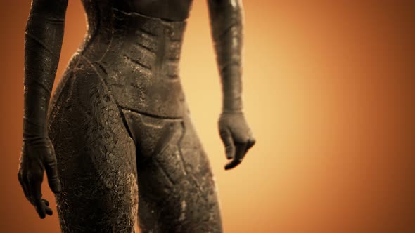 Futuristic Sci Fi Woman in Burned Suit alt