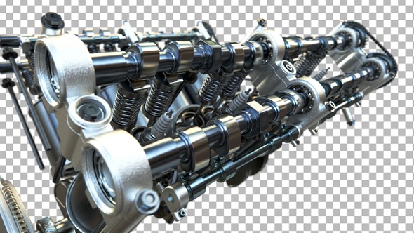 Engine Pistons V8 animation