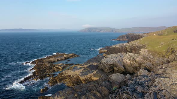 Aerial View of the Coastline at Dawros in County Donegal - Ireland