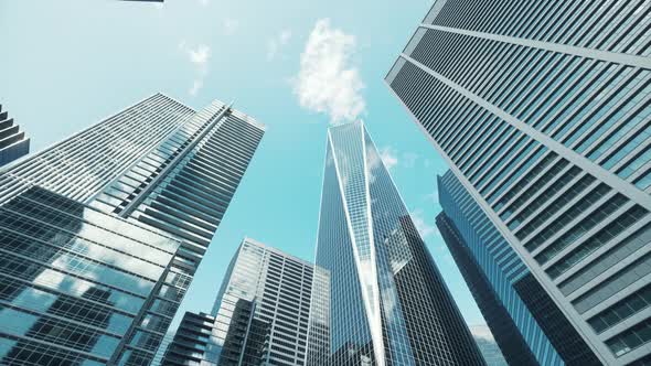 Looking up at the contemporary skyscrapers