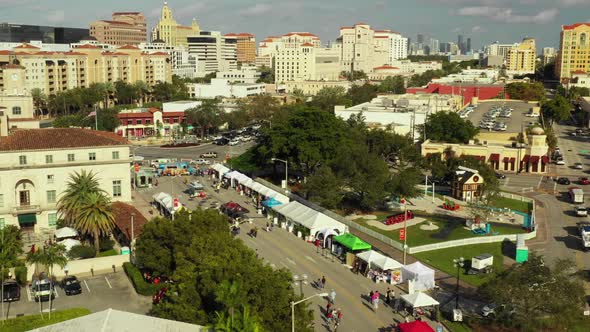 Event setup in Coral Gables FL tents on the streets