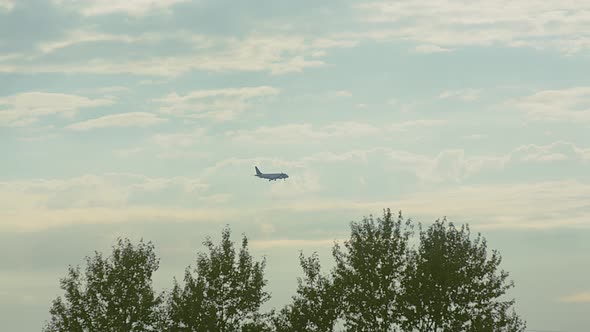 Plane Is Landing Or Take Off From Airport.