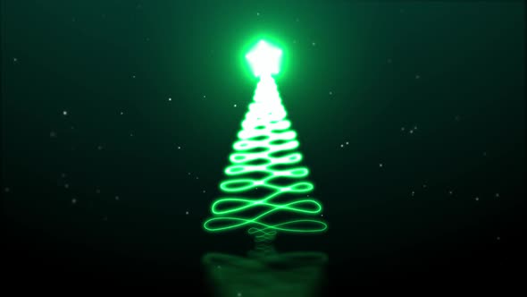 Neon Line Christmas Tree 02