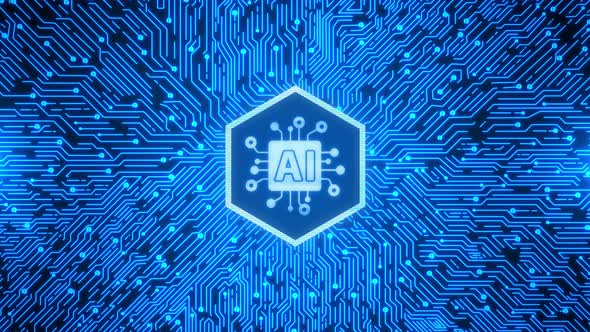 Futuristic Technology Computer processor connections and signals CPU Circuit  alt