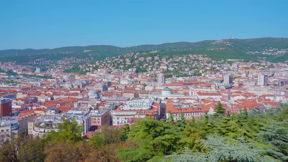 Old Town Panorama Against Mountains View From Forestry Hill