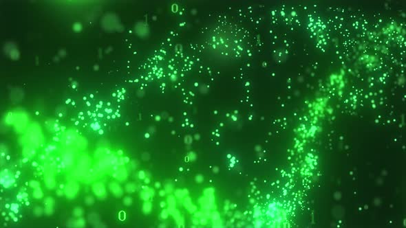 Abstract 3D Animation of DNA on a Dark Background alt