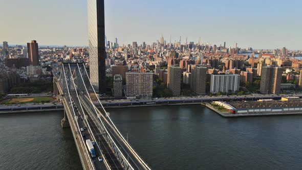 Manhattan Bridge at Landscape Looking to Beautiful View of New York City