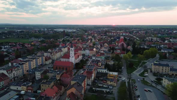 Aerial View of Small Town in Europe