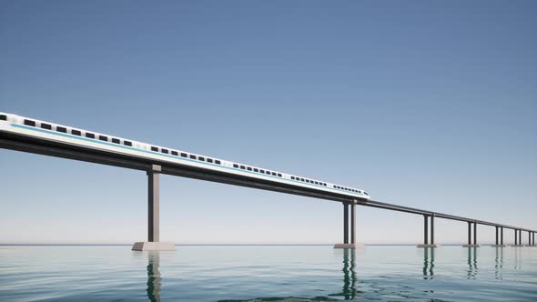 Hyperloop 3d Style Ocean Sea Future Transportation Subway Station Green Energy Train Metro