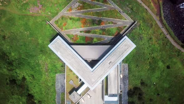 A beautiful building seen from the sky