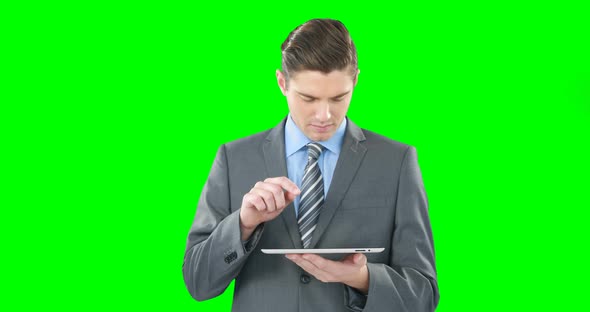 Businessman using digital tablet