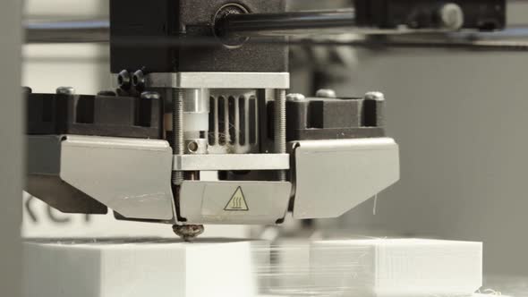 Technology. The Work of a Three-dimensional Printer. 3D Printer During Printing Close-up. Process of