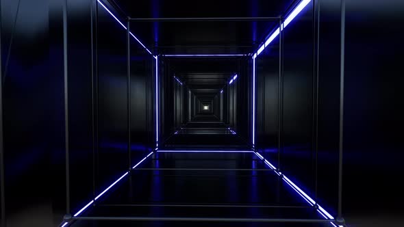 Clean Futuristic Cool Ci Fi Tunnel, 3d Rendering Background