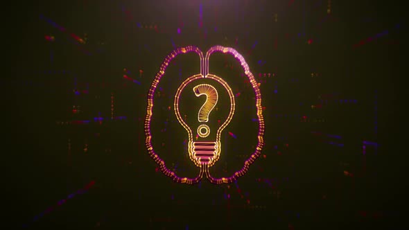 Scan Brain with Idea Bulb and Question Mark alt
