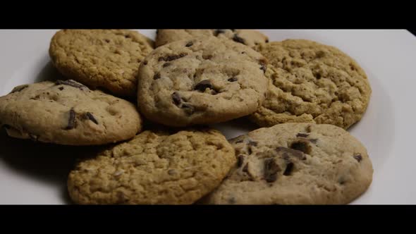 Cinematic, Rotating Shot of Cookies on a Plate - COOKIES 072