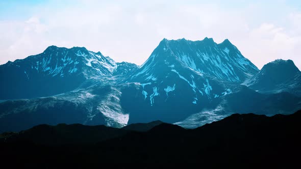 Mountain Landscape on Bright Summer Sunny Day