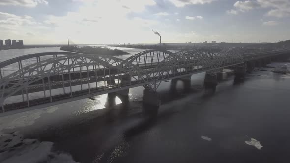 The Bridge in Winter with a Bird's Eye View