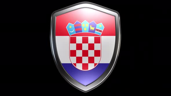 Croatia Emblem Transition with Alpha Channel - 4K Resolution