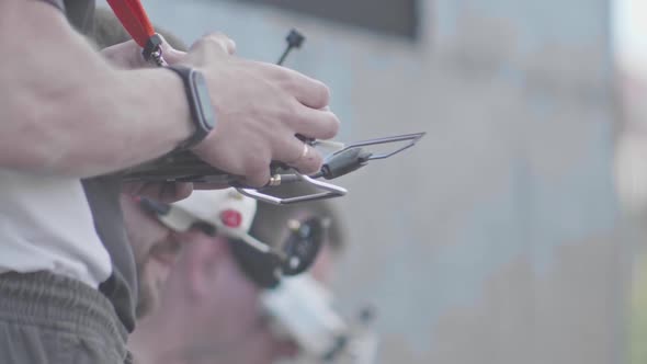 Remote Control of the Drone in the Hands of a Man