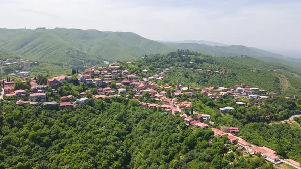 Aerial Panoramic hyperlapse of Sighnaghi City, Georgia 2021