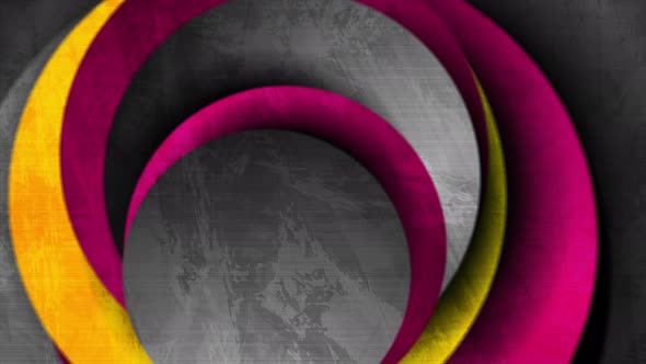 Purple, Orange And Dark Grey Grunge Abstract Circles