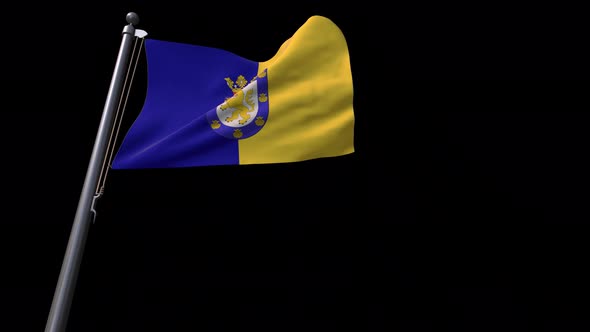 Flag Of Santiago City (Chile)  With Alpha Channel 4K