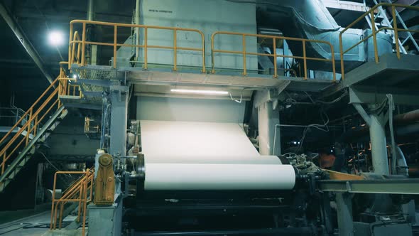 Large Modern Paper Converting Machine at a Paper Factory
