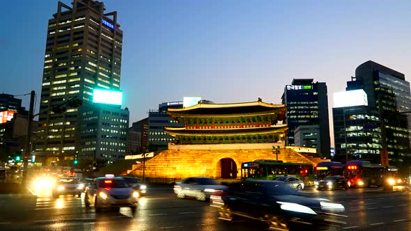 Beautiful gyeongbokgung palace in Seoul South Korea