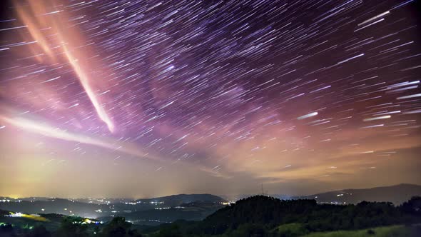 4K Timelapse Milky Way with Storms Startrail Cumul Medium