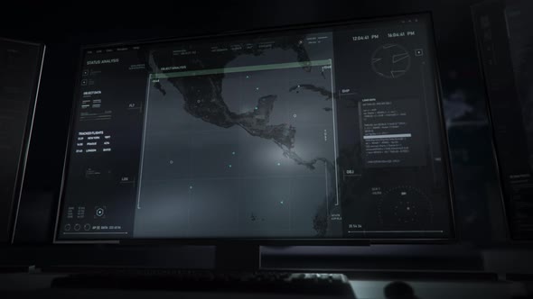 Advanced Police Tracking System Detects Boeing Flight On A Digital Global Map alt