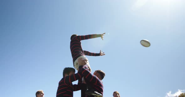 Rugby players practicing to defend the ball 4K 4k