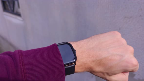 Smart Watch On Man Hand