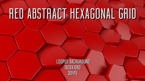 Red Abstract Hexagonal Grid